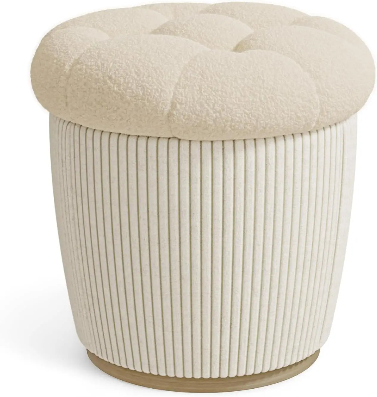 Cozy Cashmere Round Storage Ottoman