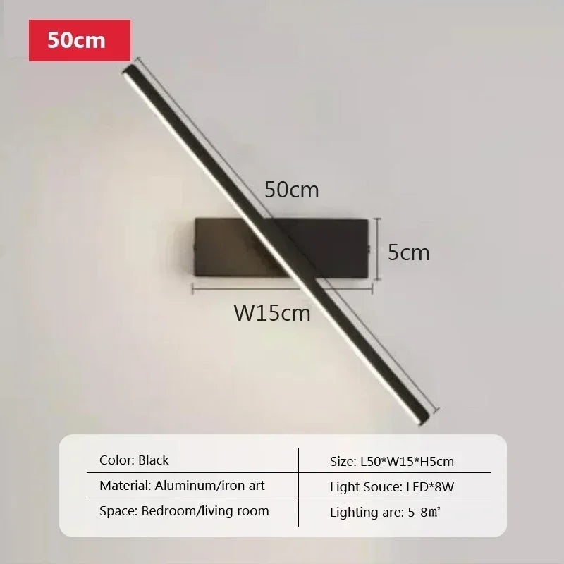"Modern Rotatable LED Wall Mirror Light