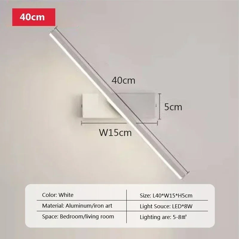 "Modern Rotatable LED Wall Mirror Light