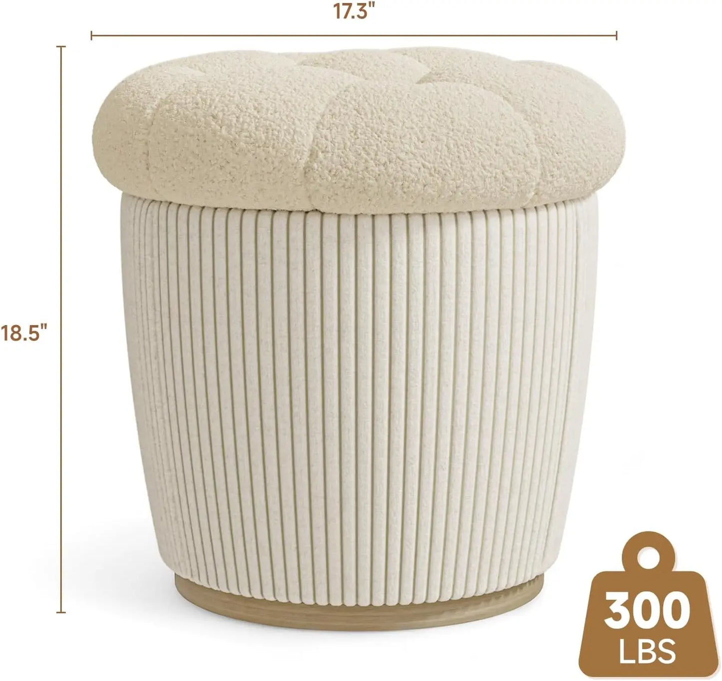 Cozy Cashmere Round Storage Ottoman