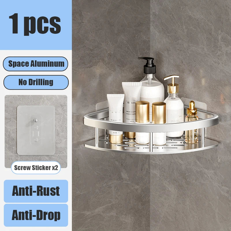 Bathroom Shelf No Drill Organizer Rack