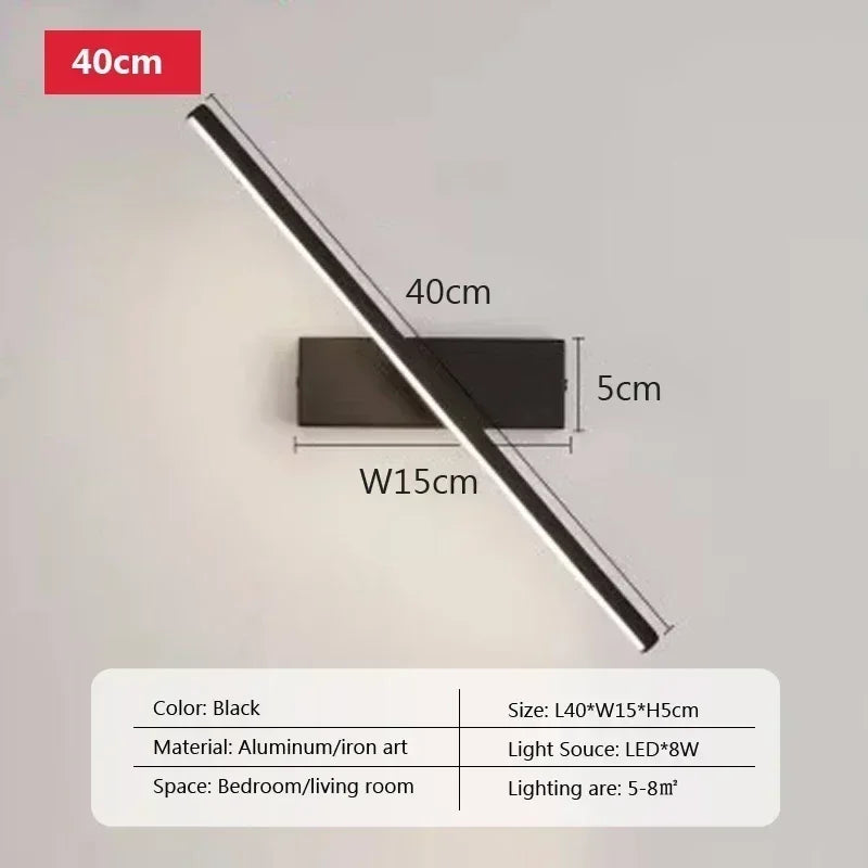 "Modern Rotatable LED Wall Mirror Light