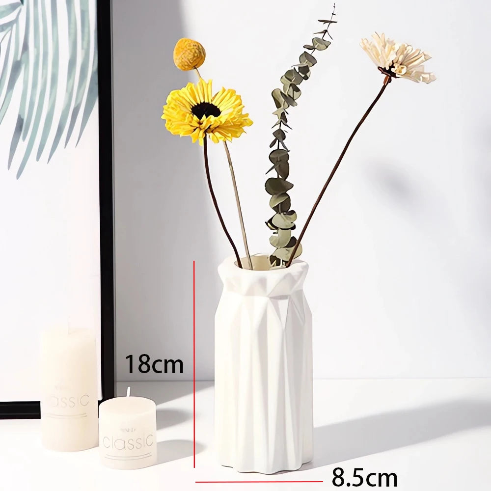 Striped Ceramic Look Vase