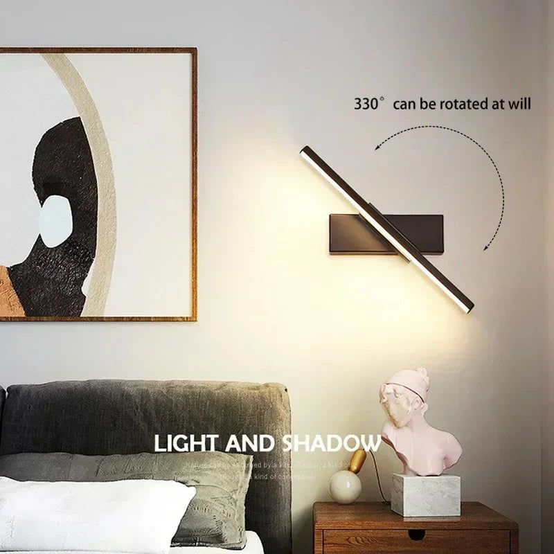 "Modern Rotatable LED Wall Mirror Light