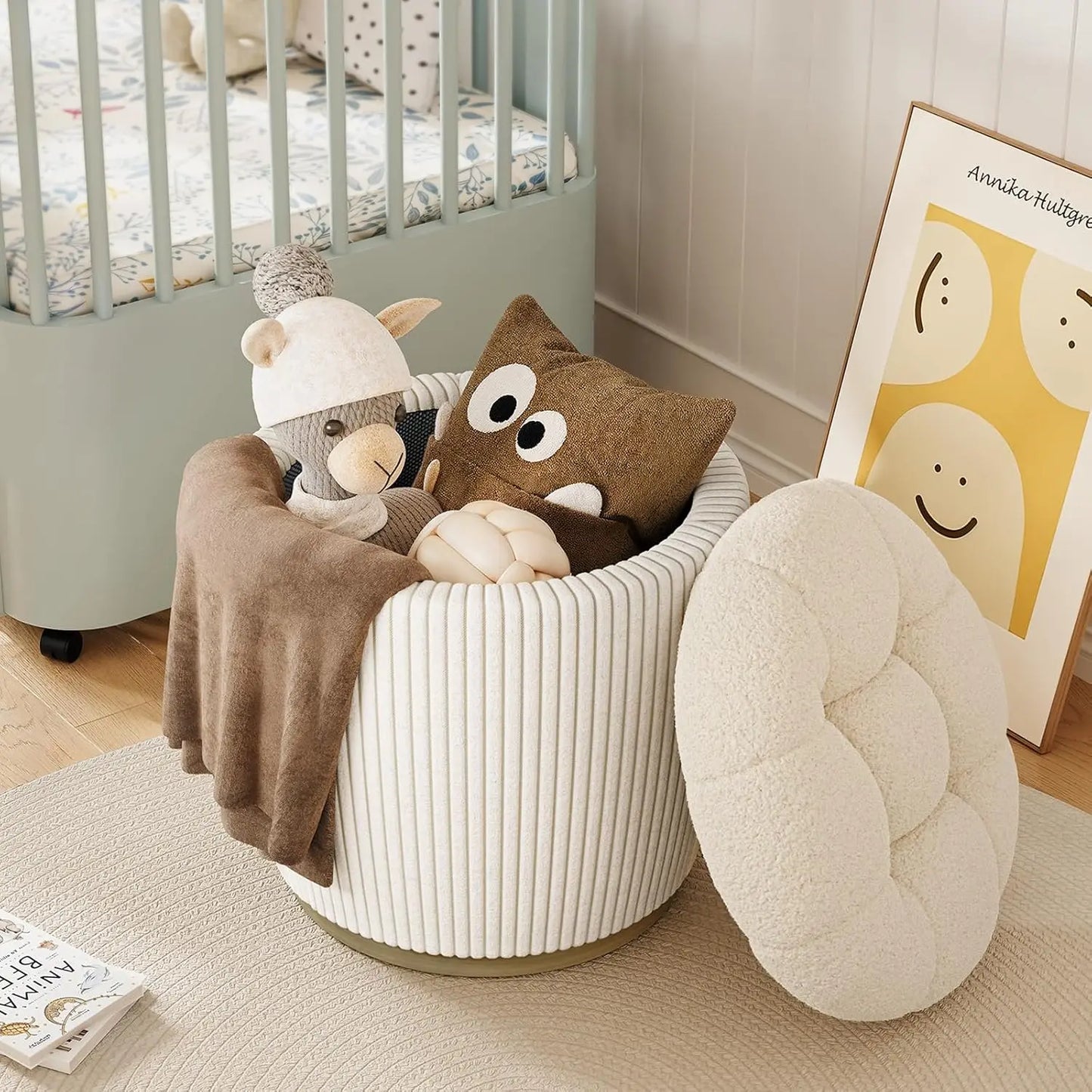 Cozy Cashmere Round Storage Ottoman