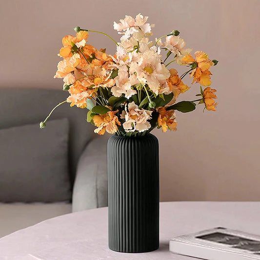 Striped Ceramic Look Vase