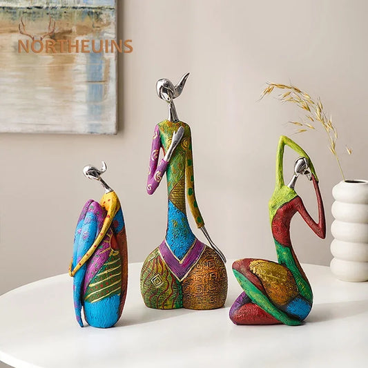 Colourful Woman Resin Statue