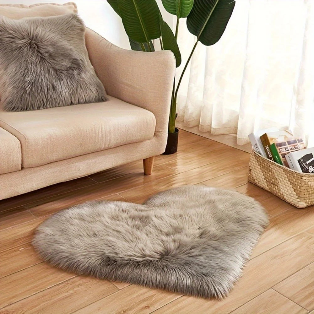 Heart Shape Fluffy Mat