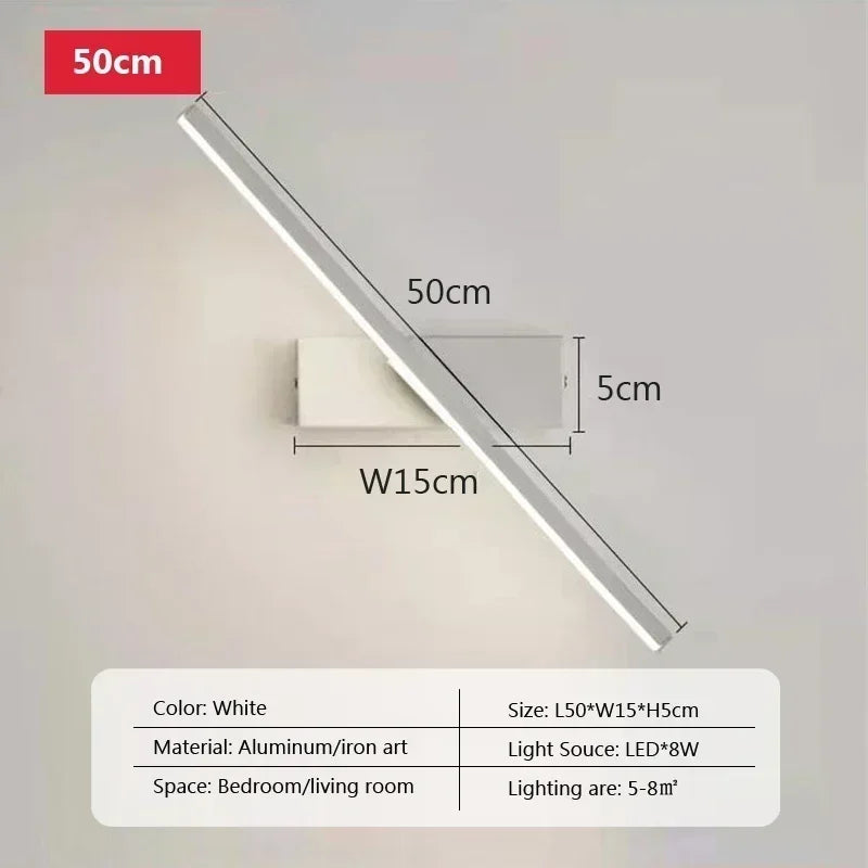 "Modern Rotatable LED Wall Mirror Light