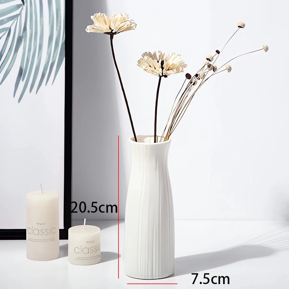 Striped Ceramic Look Vase